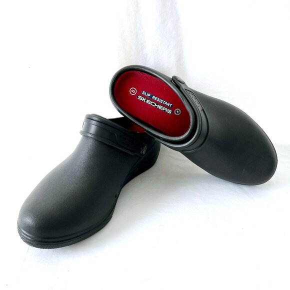 Skechers Work, Black, Slip Resistant Shoes, Womens Size 8, Slip ons, EC! - Picture 1 of 10